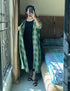 Green Korean Check Dress